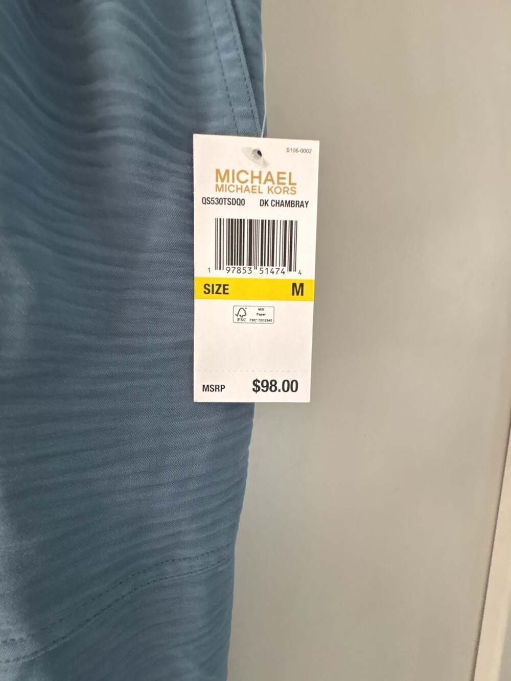 Michael Michael Kors Dk Chambray Drawstring Waist Wide-Leg Pants - Picture 3 of 7